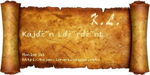 Kaján Lóránt névjegykártya