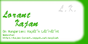 lorant kajan business card
